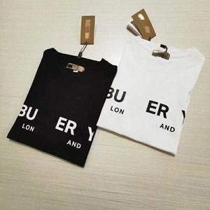 Designer t shirt burbrerys mode t-shirt tee bokstav tryckt unikt korta ärm män kvinnliga skjortor lös casual topp lönnblad mönsterstorlek/2xl/3xl