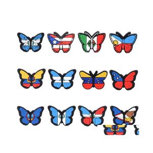 Shoe Parts Accessories Wholesale Butterfly Croc Charms Pvc Buckcle Decoration Clog Charm Birthday Gift For Children Drop Delivery S Dhybj