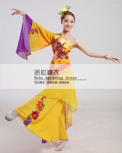 Scene Wear Chinese Accient Folk Dance Costumes Högkvalitativ polyester Yangko Klassisk dansdräkt