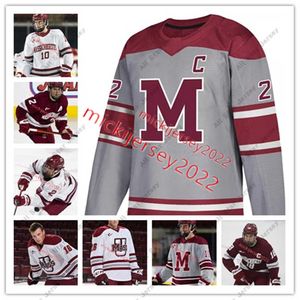 Kolej hokey giyiyor özel dikişli uMass minutemen hokey forma erkek gençler Lucas mercuri garrett bekle Noah Ellis Kenny Connors Taylor Makar Mikey Adamson