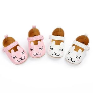 First Walkers Infant Girls Soft Sole Baby Crib Shoes Toddler Booties Prewalkers Pink White Color Pu Leather