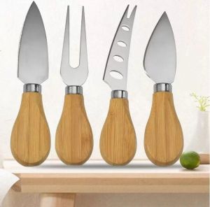 Stainless Steel Cutlery Butter Spatula Wood Butter Knife Cheese Dessert Jam Spreader Breakfast Tool