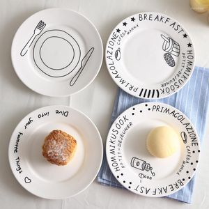 Placas Placas de prato ocidental Placa de prato de prato nórdico Creative Ceramic Fruit Pasta Tableware Breakfast Bife Speak Dinner e Pratos Vajilla