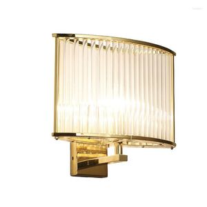 Wall Lamps Post Modern Silver Golden Glass Tube Light Lamp LED Foyer Bathroom Bedroom Bedside Crystal