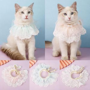 Colares de gato lidera babadores de colarinho de gola de estimação de moda fofa baby bib adorável colar de cachorro decoração de acessórios ajustáveis ​​de higiene