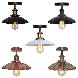 Tavan Işıkları Retro E27 Loft Light Vintage Flush Mount Endüstriyel Led Lamba Gölgesi Home Bar Cafe Dükkanı Aydınlatma Fixtureceiling