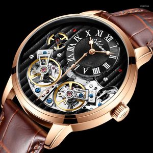 腕時計アイラン品質時計高価なダブルツアービヨンスイスウォッチトップメンズオートマチックメカニカルメン