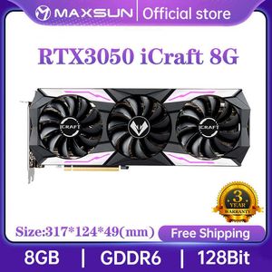 MAXSUN New Graphics Cards RTX 3050 iCraft 8G GDDR6 GPU NVIDIA Computer PC 128bit DP*3 PCI Express X16 4.0 Gaming Video Card