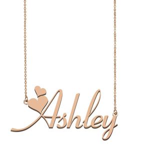 Nome collane a pendente Nome collana Ashley oro in acciaio inossidabile personalizzato per donne girocollo alfabeto lettera girlli regalo gioielli