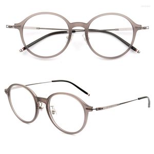 Sunglasses Frames Women Vintage Round Eyeglass Men Lightweight Rx Glasses Full Rim TR Tortoise Grey Optical Eyewear Beige