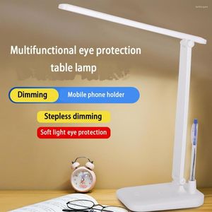 テーブルランプLED Office/Reading Desk Lamp Touch Dimmable Foldable 5W USB充電ソフトライト多機能保護読書