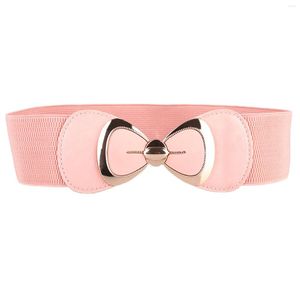 Bälten för klänning söt elastisk midja gåva damer mode casch midjeband parti korsett stretch kvinnliga bälte elegant bowknot spänne