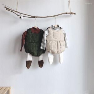 Zestawy odzieży Baby Snowsuit Bez rękawów zimowa chłopcy Romper Grube dziewczyny Ubrania Ubranie stroju chłopiec kombinezon i spodnie dla dzieci