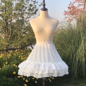 Skirts Women Girls Lolita Cosplay Petticoat Bride Wedding Dress Lining Single Loop Three Lotus Leaf Lace Edge Skirt Support