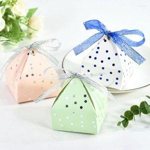 Gift Wrap 10pcs Black White Golden Dot Souvenir Candy Dragee Boxes Small Cardboard Box Paper Packaging Event Party Supplies