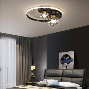 Luzes de teto iluminação interna Lâmpadas decorativas da sala Luz de luz criativa design de vidro redondo garotão do quarto