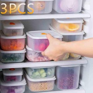 Garrafas de armazenamento 3pc Conchações de alimentos de cozinha Defina a organização da geladeira, caixa refrigerada e aquecida para tampa de estimação