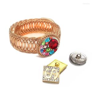 Bangle Luwellever punk styl 036 Vintage Elastic 18 mm Snap Button Bransoletka wymiana biżuterii uroku dla kobiet mężczyzn