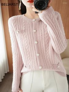 Malhas femininas suéter puro suéter puro outono feminino e inverno curto cardigã de caxemira de malha solta