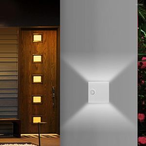 Lampa ścienna nowoczesne światła LED czujnik ruchu na korytarz wewnętrzny na zewnątrz dziedziniec na zewnątrz