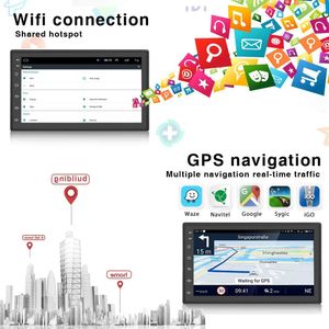 Fordonsspårningssystem bil GPS -navigering 7 tum Android Car Stereo Multimedia Player med CarPlay2352