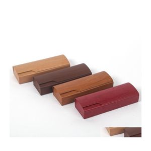 Sunglasses Cases Bags Creative Wood Grain Hard Kit Holder Metal Reading Glasses Case For Men And Women Eyeglass Box Drop Delivery Ot5Zt