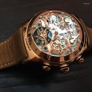 WristWatches Reef Tiger/RT Luminous Sport Automatyczne zegarki dla mężczyzn Steel Tourbillon Rok Miesiąc Kalendarz Sapphire Waterproof Clock RGA703