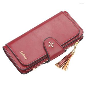 Portafogli 2023 Portafoglio da donna in pelle Oil Max Designer Hasp lungo con tasca portamonete con cerniera Portamonete femminile Pochette alla moda