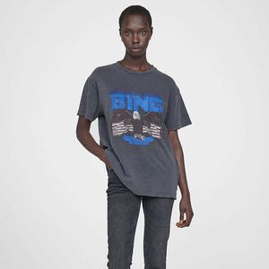 BINGS NICHE EAGLE LETER PRINT T Shirt عتيقة ثلج مدفوعة الثلج مصممة مصممة القمصان القطن القطن القطن الصيف TOET