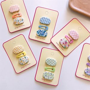 Accessori per capelli 3 pezzi estivi per le bambine mini coreano floreale ovale bambina simpatica clip late