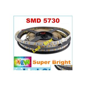 LED -remsor Tra Bright Lights SMD 5730 5M 300 lysdioder Vattentät/nonwaterproof 12v Strip 4045lm/SMD Chips Drop Leverans Lighting Holiday OTJV4