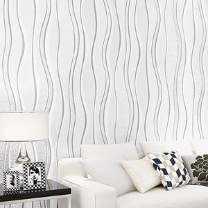 Sfondi OEM Modern Simple Nonwoven Wallpaper Stripe verticale 3D El Living Room Background Wall