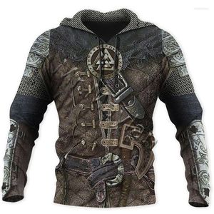 Men's Hoodies & Sweatshirts Viking Armor Tattoo 3D Print Sweatshirt Spring Unisex Casual Jacke Thick Long Sleeve Street Men Clothi