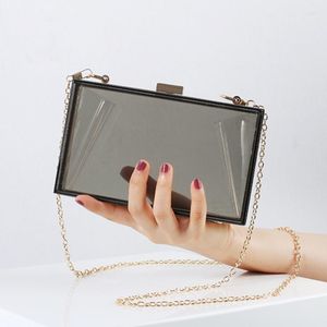 イブニングバッグトレンド製品高級女性ファッションブランド透明なクリアクラッチハンドバッグ小さなアクリルクロスボディ財布