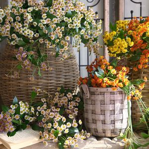 Flores decorativas Filial artificial de camomila para DIY Arranjo Floral Ornamento Destar Decoração Fake Fake
