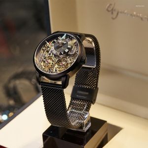 Нарученные часы Ailang Водонепроницаемые механические мужчины смотрят дорогостоящее качество моды Roman Double Tourbillon Мужские часы