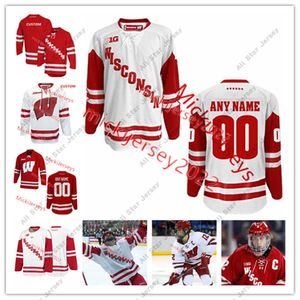 College Hockey Wears Wisconsin Hockey Jersey Customed Mens Youth Gary Suter Max Zimmer Ryan McDonagh Brian Rafalski Bob Johnson Jake McCabe Wisconsin