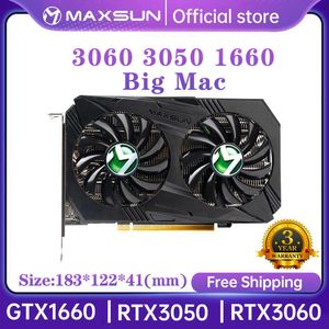 MAXSUN Graphics Cards RTX 3060 12GB GDDR6 8nm 192bit GTX 1660 Super Big Mac 6GB Video Card Gaming For Desktop Computers 3050 8GB