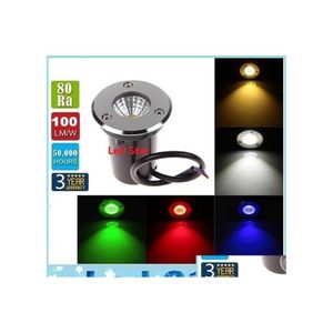 Underjordiska lampor COB 3W 12V DC LED -lampor Lampa IP67 Vattent￤t tr￤dg￥rdschocksockt￤t Higower Tempererad glas Drop Delivery Lighting Outd Otvei