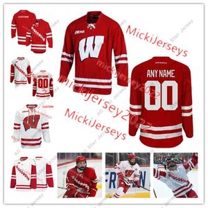 College Hockey Wears Wisconsin Badgers Hockey Jersey Custom Sched Męs Młodzież Ryan Suterk'andre Miller Seamus Malone Peter Tischke Jack Josh Ess