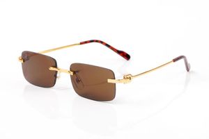 Designer Glasses Sunglasses Rimless Square Personality Grass 6 Colors Gold Silver Men Sun glasses Sunshade Transparent Sunglass Eyeglas Kwfg