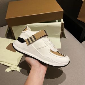 Designer-Freizeitschuhe aus echtem Leder, klassische Karo-Trainer, Beerenstreifen-Schuh, modischer Trainer für Mann und Frau, Bur-Farbbalken-Turnschuhe 35–45