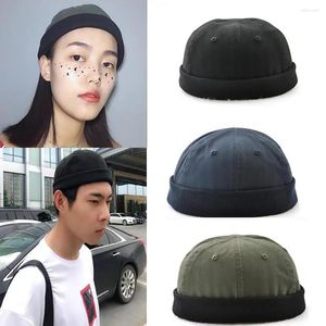 Berets Unisex Men Women Women Brimless Ball Skull Cap Mechanic Painter Fisherman Hat Retro в стиле хлопок