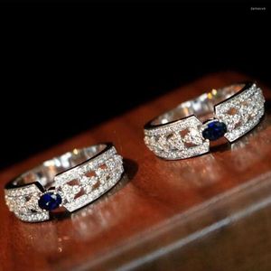 Anéis de casamento caoshi anel de noivado de senhora elegante com bandas exclusivas de zircônia deslumbrante