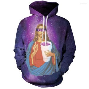 Męskie bluzy z kapturem Cloudstyle 3d Men Ubrania 2023 Jezus Drukuj zabawne kreatywne streetwear pullover tops mody pullovers plus size 5xl