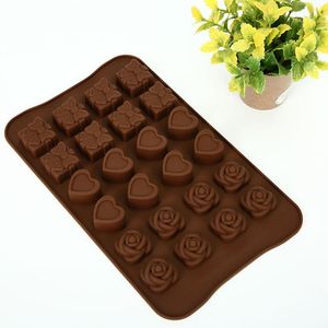 Cake Tools 1PCS Silicone Chocolate Mold 3 Style Of Flowers Shape Fondant Cookies Decorating