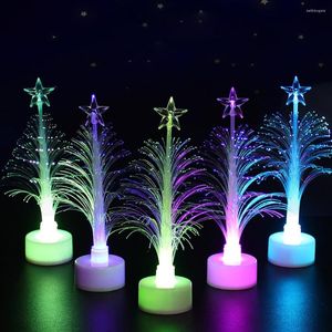 Christmas Decorations Tree Light Lamp Home Wedding Party Decoration Colorful Changing Optical Fiber Year Desktop