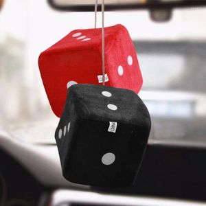 Interior Decorations 8cm Fashion Auto Car Fuzzy Dice Dots Rear View Mirror Hanger Decoration Styling Accessories