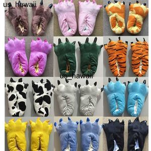 Slippers Winter Soft Warm Monster Dinosaur P Funny Slippers for Men Women Kids Parent-child Home House Slipper Shoes Room Cotton Shoes 0128V23