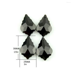 Ljuskrona kristall 380 st/parti svart 38mm mape bladhänge för diy gardinchandelier delar
